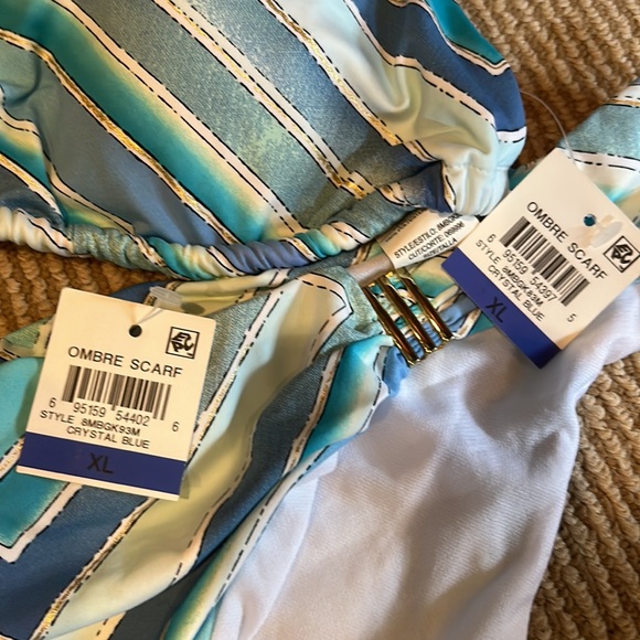 NWT BAR III ombre scarf crystal blue bikini size XL - Picture 3 of 8